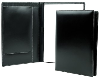Schreibmappe DIN A4, incl. Memoblock CAMBRIDGE Top Grain Rindleder schwarz